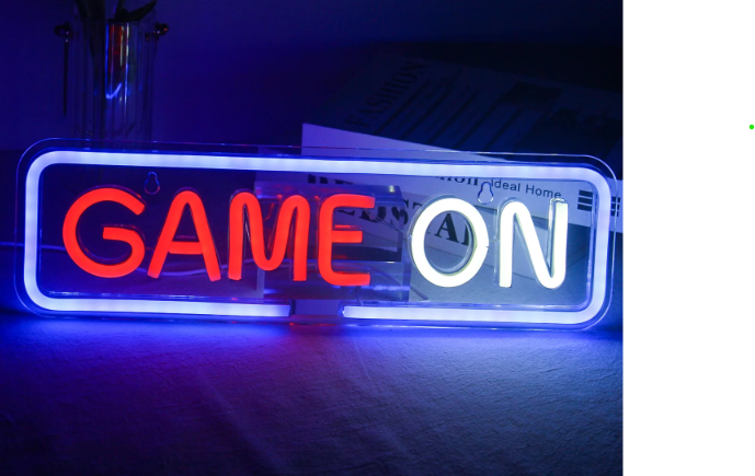 Acrylic board signage combined with LED neon lighting for enhanced visibility