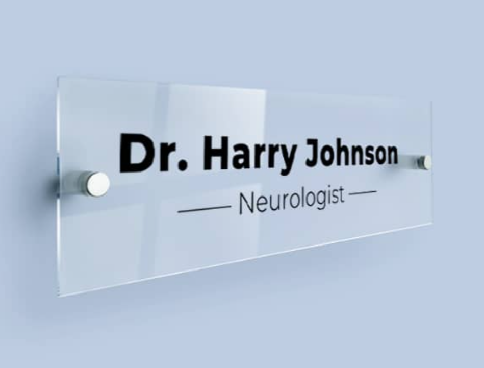 Professional name tag acrylic board signage for corporate identification