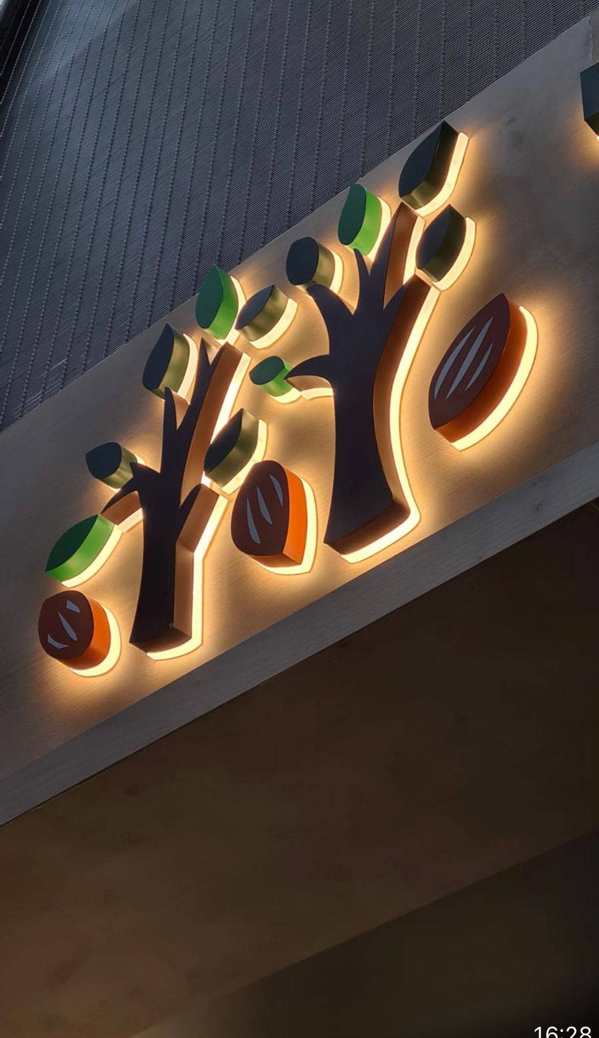 Back-lit channel letters creating halo effect