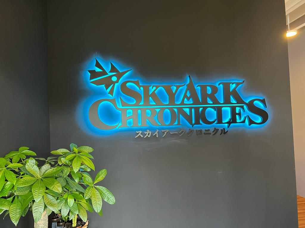 Back-lit channel letters without acrylic face for Skyark building signage