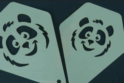 Bear design die-cut stencil signage with precision laser cutting