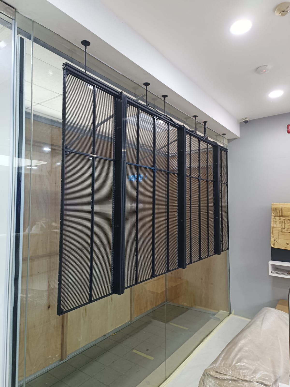 Empty LED video wall display ready for content management system setup