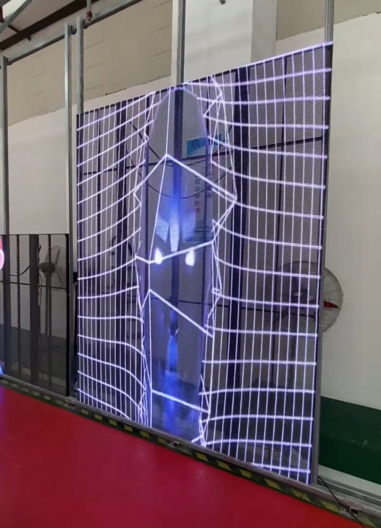 Transparent LED video wall technology for storefront window displays