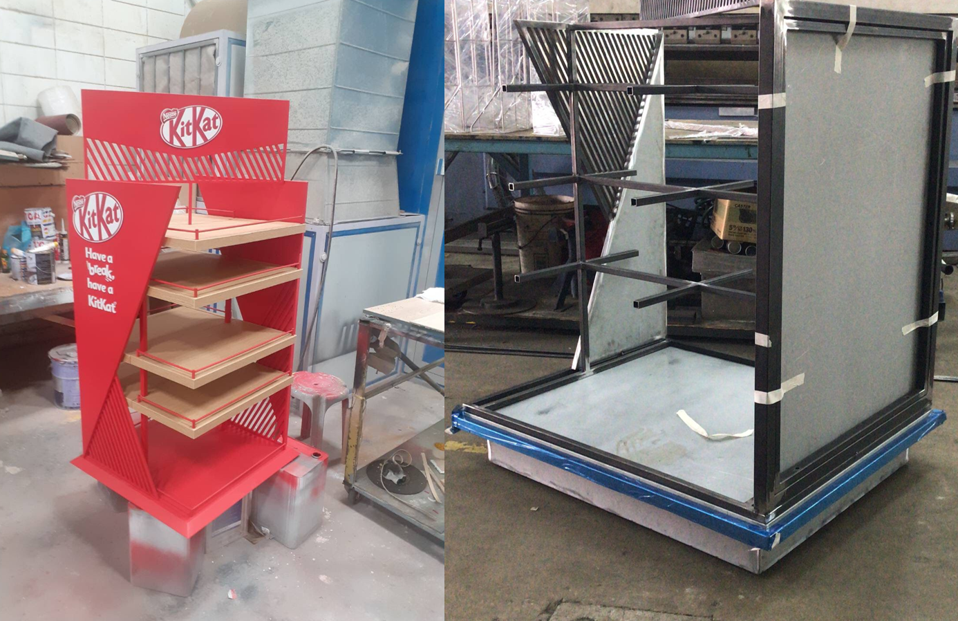 Custom aluminum fabricated display structure for retail brand activation