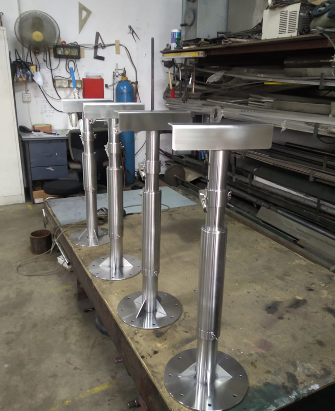 Industrial metal table legs and furniture components with powder coating finish