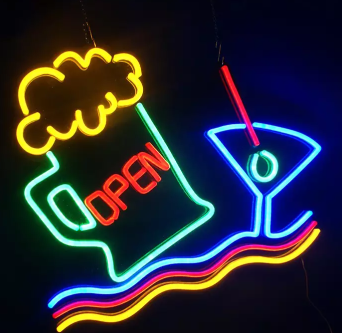 LED neon beer signage for bar and restaurant advertising Singapore