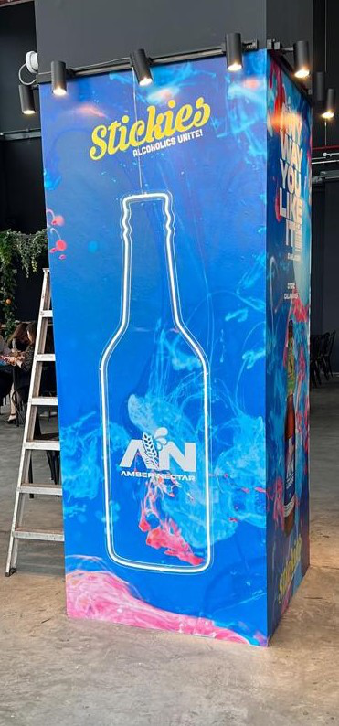 LED neon flex lighting combined with vinyl stickers for hybrid signage