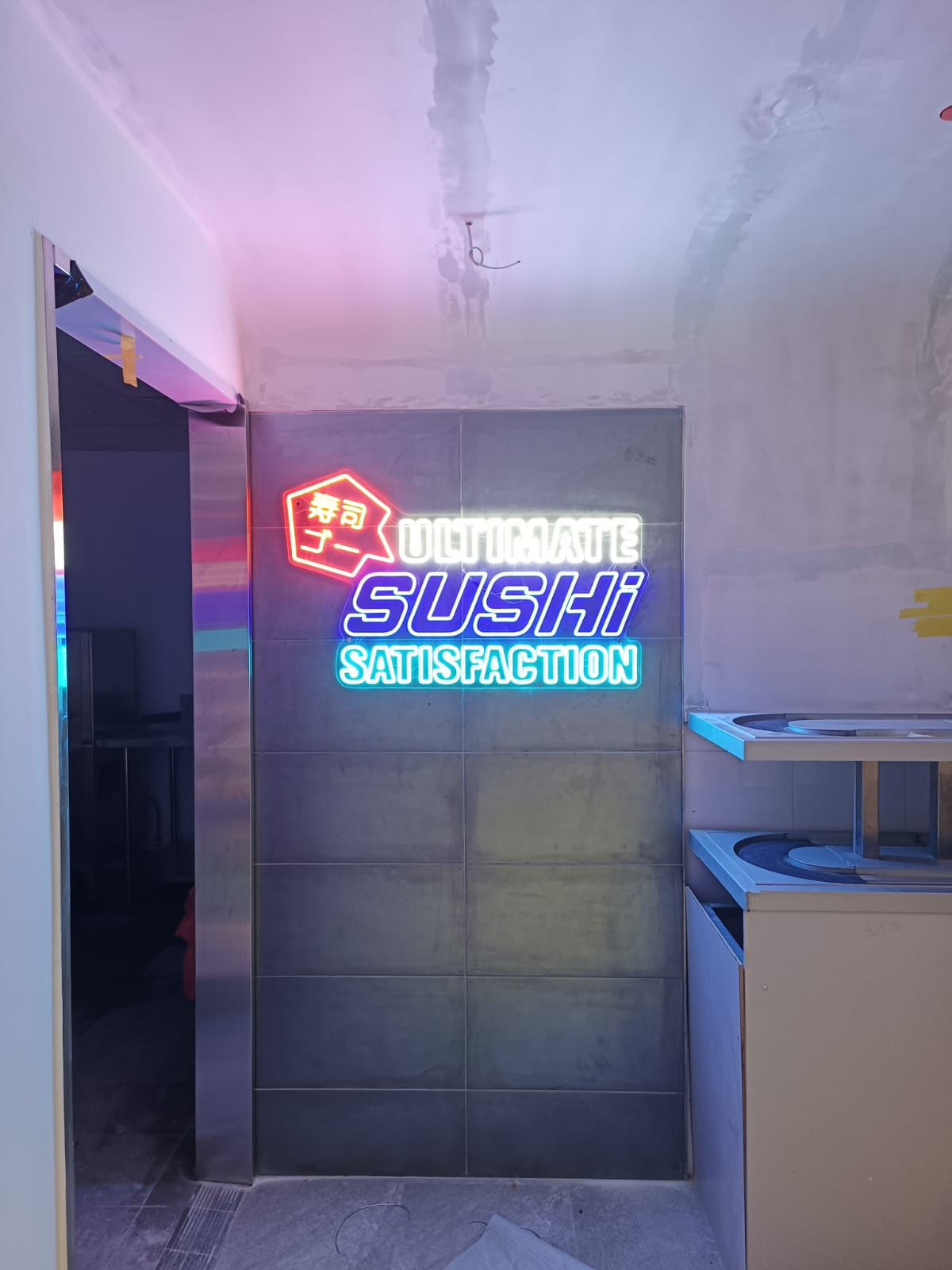 Ultimate Sushi LED neon signage for Japanese restaurant branding